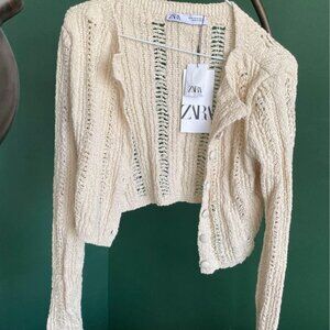 Cream Zara Cardigan Small NWT